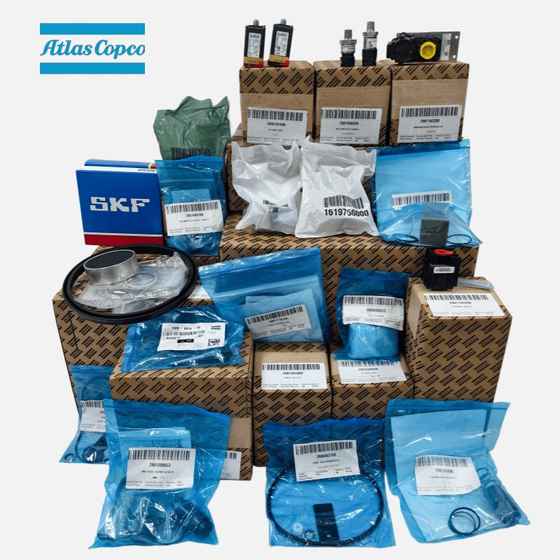 Резервни части за въздушен компресор Atlas Copco Оригинален маслен филтър Въздушен филтър Сензор за налягане Електромагнитен клапан Сервизен комплект за филтър