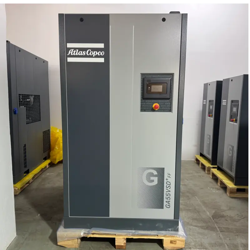 Atlas Copco GA55VSD+FF 55kW 75HP Винтов въздушен компресор с впръскване на масло, оригинален за промишлени