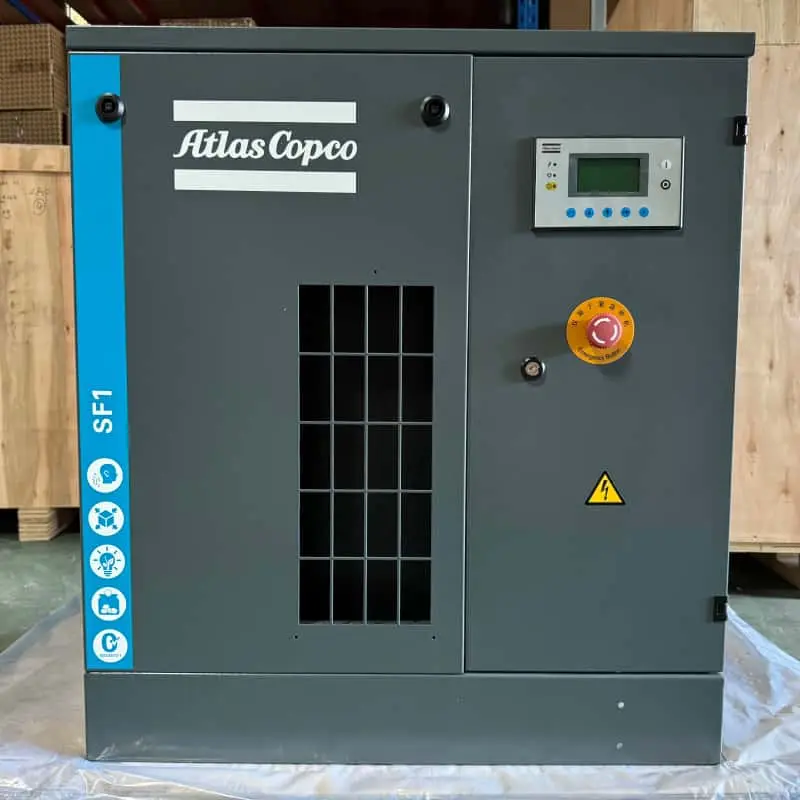 Atlas Copco SF1 Безмаслен спирален въздушен компресор 15 kW 2HP Клас 0 Сертифициран оригинален